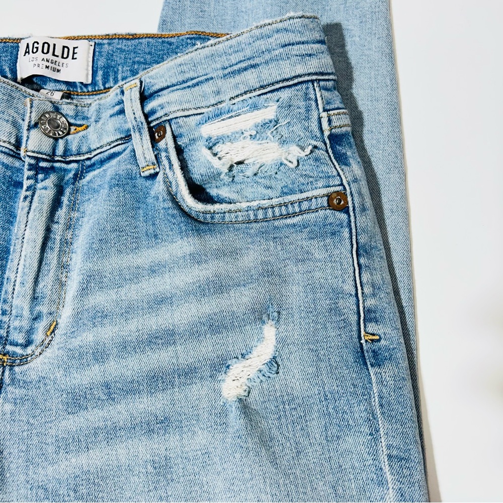 Agolde jeans Sophie Crop jeans A018C-812 distressed ankle crop women size 26 - Picture 7 of 10